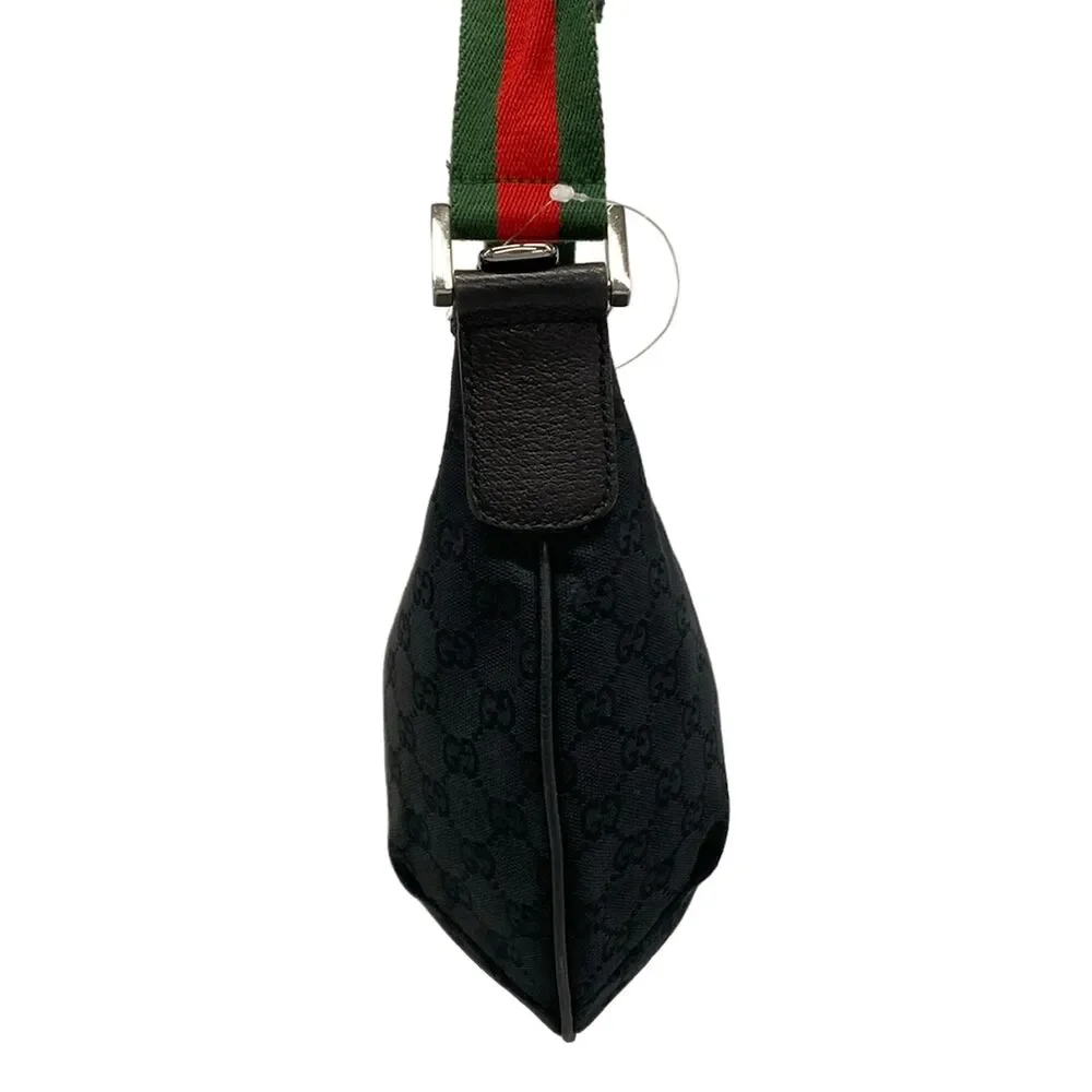 Gucci GG Pattern, Shelly (Web) Shoulder Bag 181092 Black Green Red Jacquard